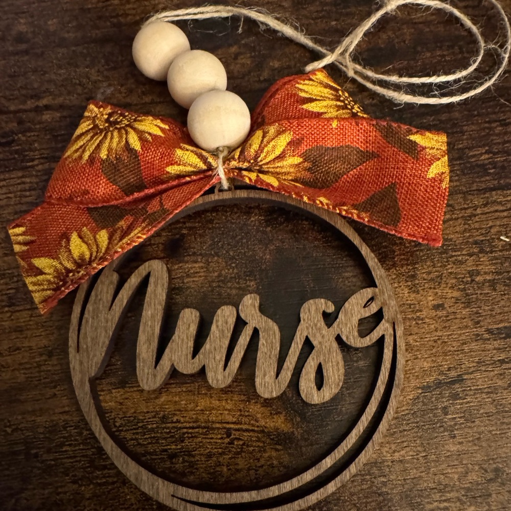 Sunflower Bow Nurse Ornament